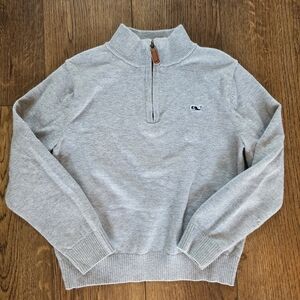 Vineyard Vines Light Gray Zip-Up Sweater